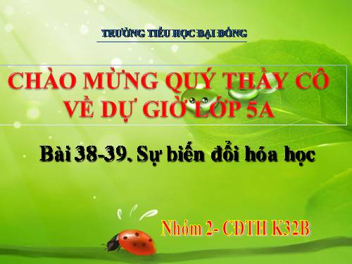 Bài 38-39. Sự biến đổi hóa học