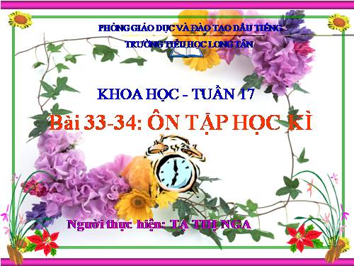Bài 33-34. Ôn tập và Kiểm tra học kì I