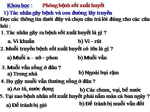 Bài 13. Phòng bệnh sốt xuất huyết