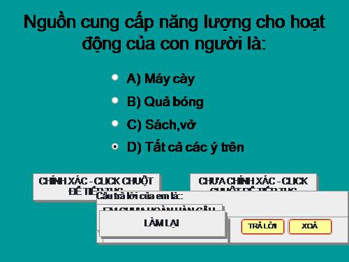 Câu hỏi kiểm tra bài cũ