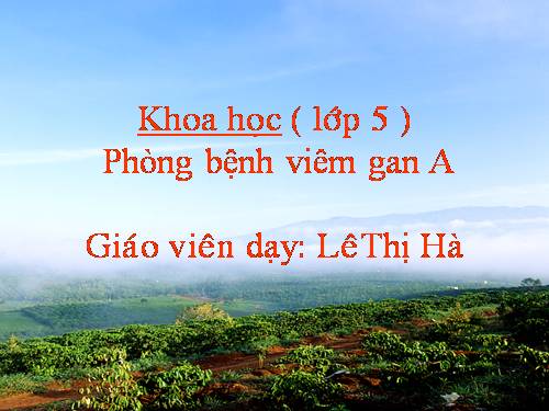 Bài 15. Phòng bệnh viêm gan A
