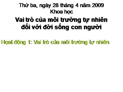 Bài 64. Vai trò của môi trường tự nhiên đối với đời sống con người