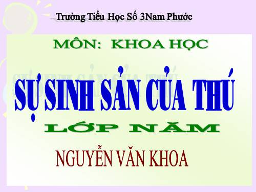 Bài 59. Sự sinh sản của thú