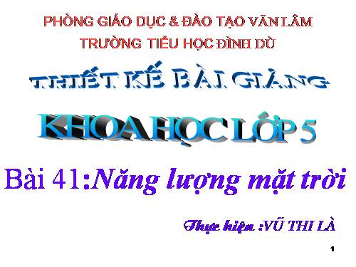 Bài 41. Năng lượng mặt trời