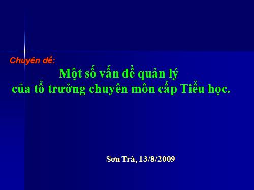 Nghiệp vụ tổ trưởng tiểu học