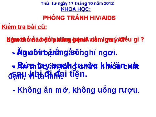 Bài 16. Phòng tránh HIV / AIDS