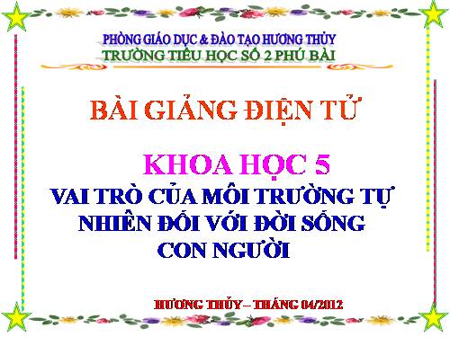 Bài 64. Vai trò của môi trường tự nhiên đối với đời sống con người