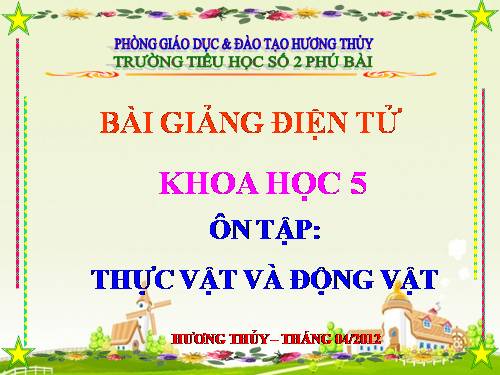 Bài 61. Ôn tập: Thực vật và động vật