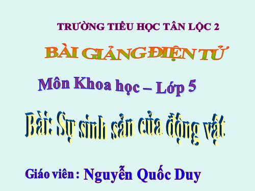 Bài 55. Sự sinh sản của động vật