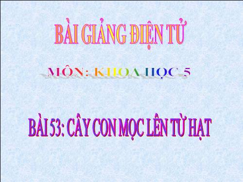 Bài 53. Cây con mọc lên từ hạt