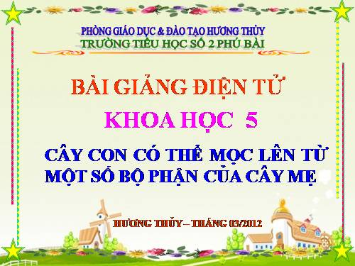 Bài 54. Cây con có thể mọc lên từ một số bộ phận của cây mẹ