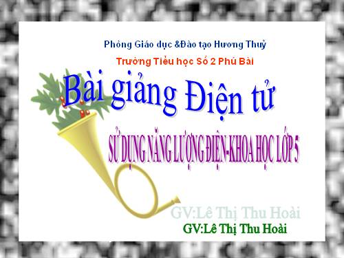 Bài 45. Sử dụng năng lượng điện