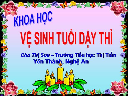 Bài 8. Vệ sinh ở tuổi dậy thì