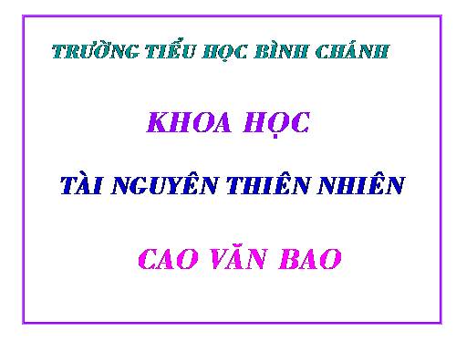 Bài 63. Tài nguyên thiên nhiên
