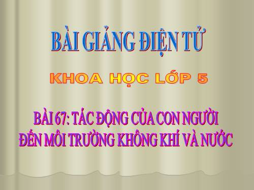 Bài 67. Tác động của con người đến môi trường không khí và nước