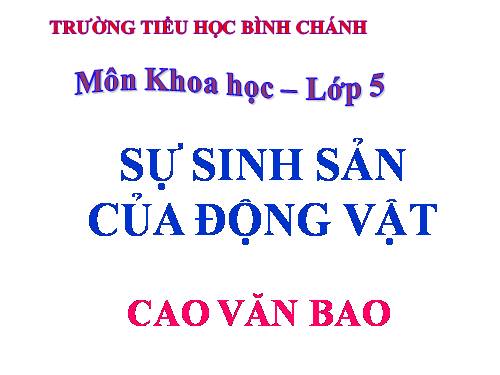 Bài 55. Sự sinh sản của động vật