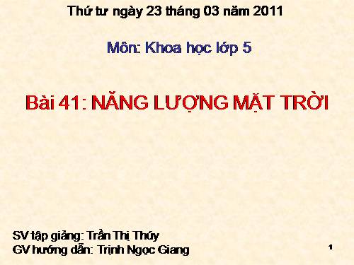 Bài 41. Năng lượng mặt trời