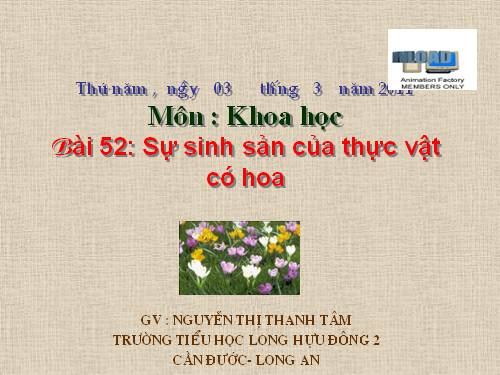 Bài 52. Sự sinh sản của thực vật có hoa