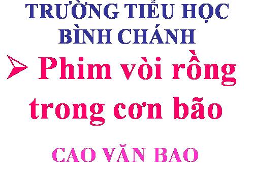 vÒI RỒNG TRONG CƠN BÃO