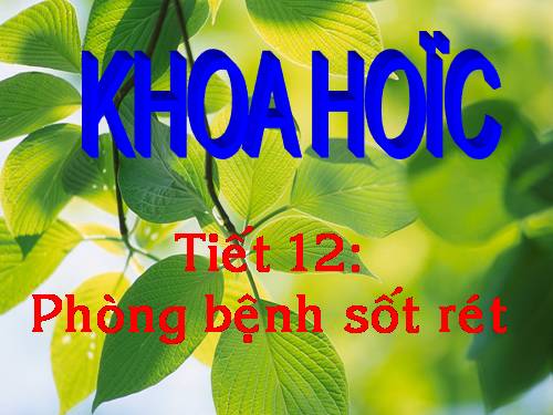 Bài 12. Phòng bệnh sốt rét