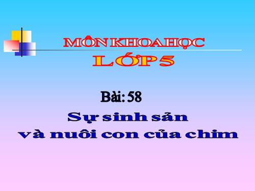 Bài 58. Sự sinh sản và nuôi con của chim