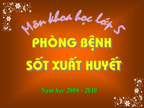 Bài 13. Phòng bệnh sốt xuất huyết