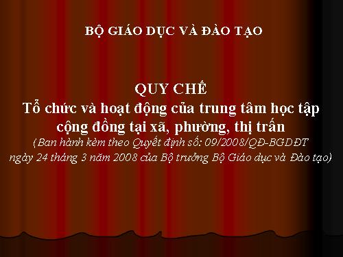 Quy che 09/2008 ve tăng cuong TT hoc tap cong dong