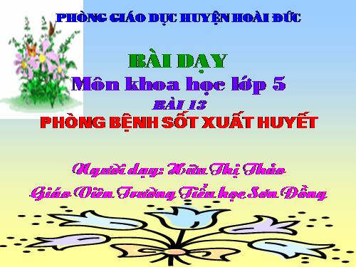 Bài 13. Phòng bệnh sốt xuất huyết