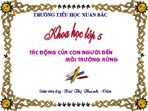 Bài 65. Tác động của con người đến môi trường rừng