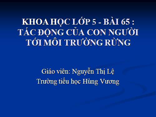 Bài 65. Tác động của con người đến môi trường rừng