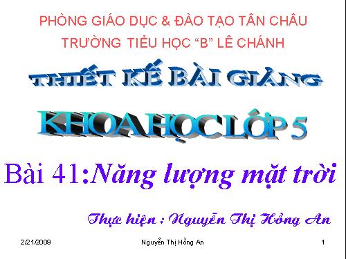 Bài 41. Năng lượng mặt trời