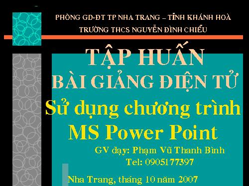 Tập huấn soạn GAĐT trên Powerpoint