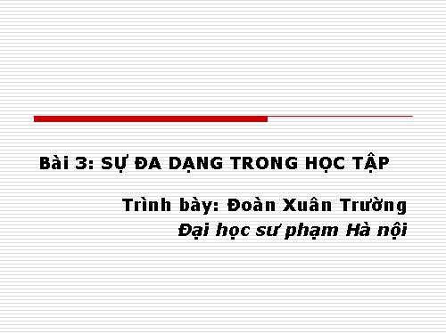 Dạy hòa nhập lấy hs làm TT - Bài 3