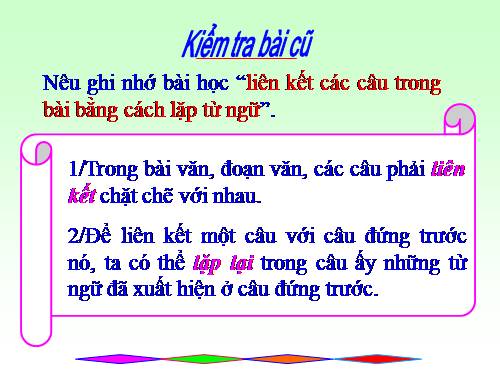 Luyện từ và câu 5. Tuần 27. Liên kết các câu trong bài bằng từ ngữ nối