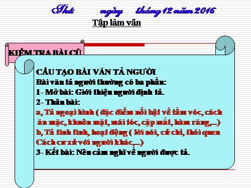 Tập làm văn 5. Tuần 15. Luyện tập tả người (Tả hoạt động)