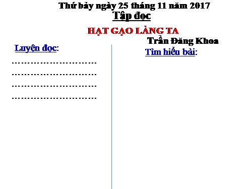 Tuần 14. Hạt gạo làng ta