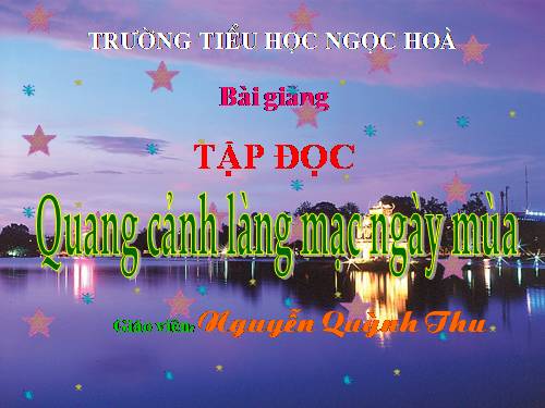 Tuần 1. Quang cảnh làng mạc ngày mùa