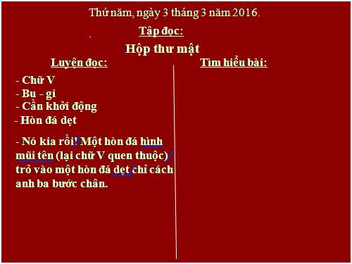 Tuần 24. Hộp thư mật