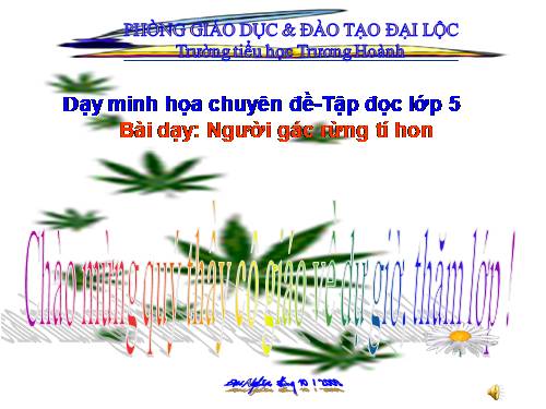 Tuần 13. Người gác rừng tí hon