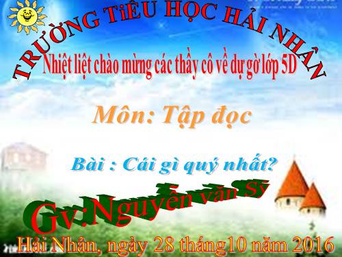 Tuần 9. Cái gì quý nhất?