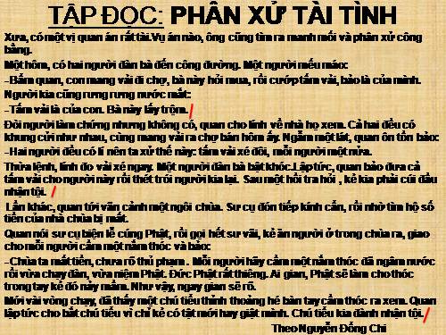 Tuần 23. Phân xử tài tình