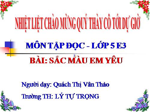 Tuần 2. Sắc màu em yêu