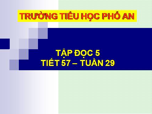 Tuần 29. Một vụ đắm tàu