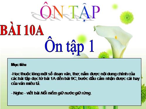 Tuần 10. Ôn tập Giữa Học kì I