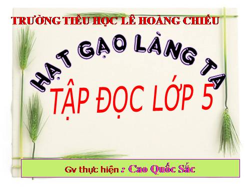 Tuần 14. Hạt gạo làng ta