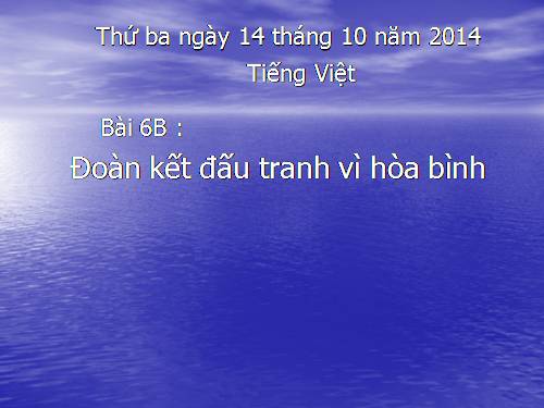 Bài 6B: Đoàn kết đấu tranh vì hòa bình