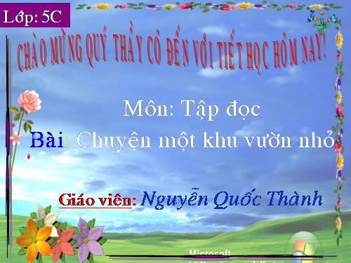 Tuần 11. Chuyện một khu vườn nhỏ