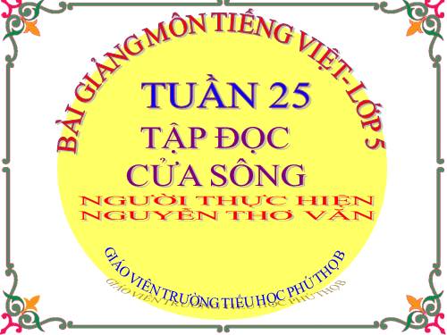 Tuần 25. Cửa sông