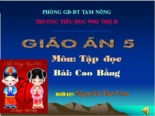 Tuần 22. Cao Bằng