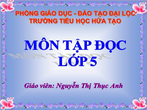 Tuần 12. Mùa thảo quả